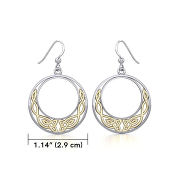 Celtic Moon Silver and 14K Gold accent Earrings TEV101 - Jewelry